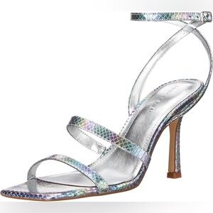 Marc Fisher Deric Heeled Sandals Green iridescent metallic Sz 6.5